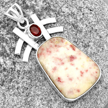 Natural Cinnabar & Garnet Pendant P-1046 SDP134049