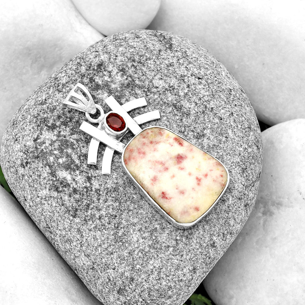 Natural Cinnabar & Garnet Pendant P-1046 SDP134049