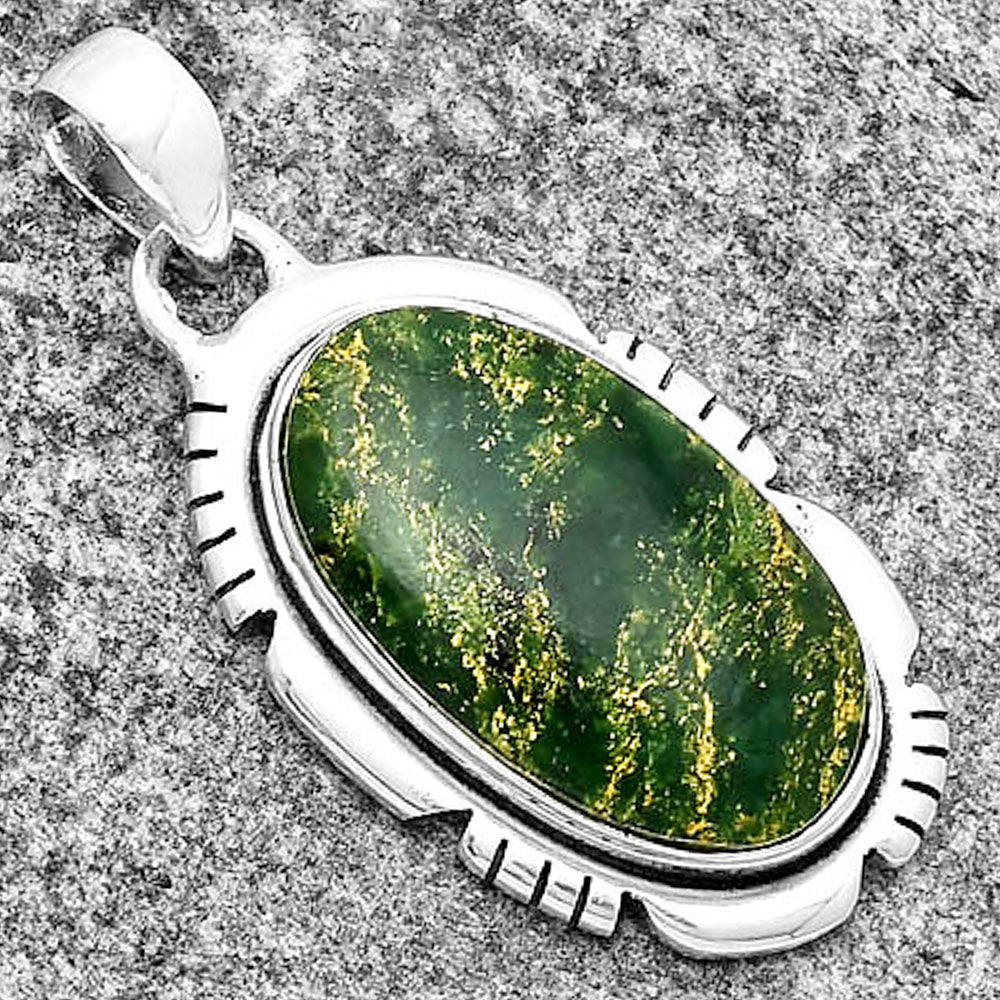 Natural Green Fuchsite Pendant P-1179 SDP134313