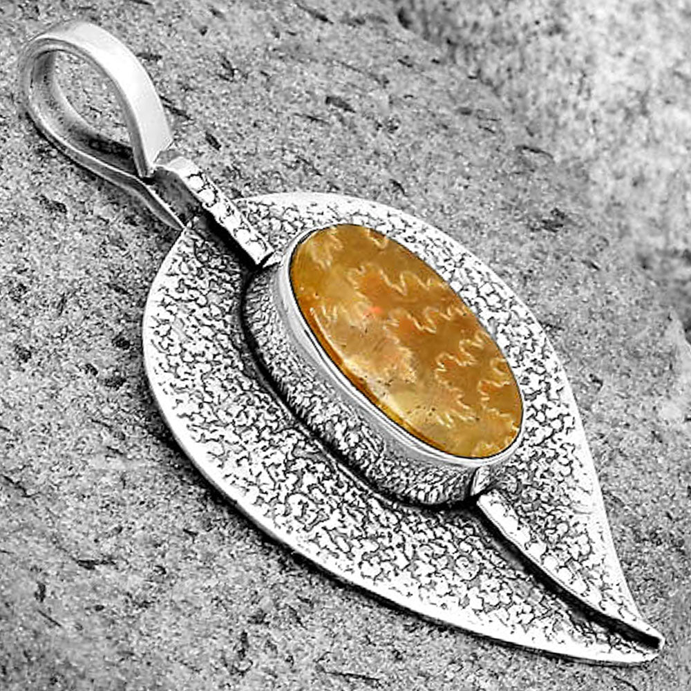Natural Sutured Ammonite - Madagascar Pendant P-1218 SDP134445