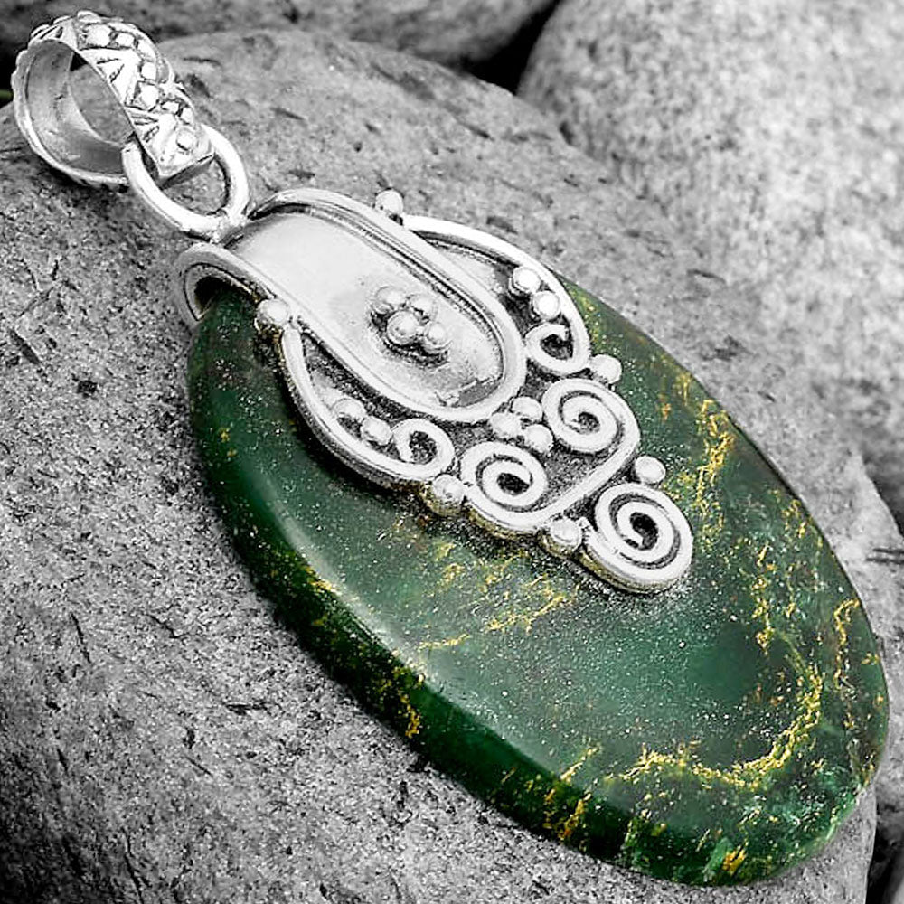 Natural Green Fuchsite Pendant P-1313 SDP134458