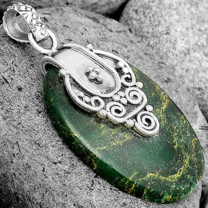 Natural Green Fuchsite Pendant P-1313 SDP134458