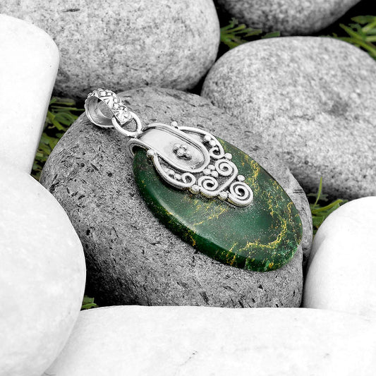 Natural Green Fuchsite Pendant P-1313 SDP134458