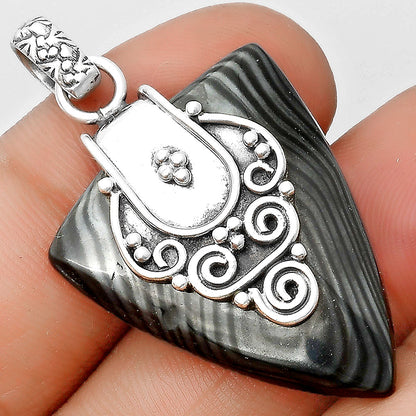 Crown Of Silver Psilomelane - Black Malachite Pendant P-1313 SDP134467