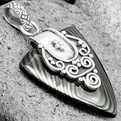Crown Of Silver Psilomelane - Black Malachite Pendant P-1313 SDP134467