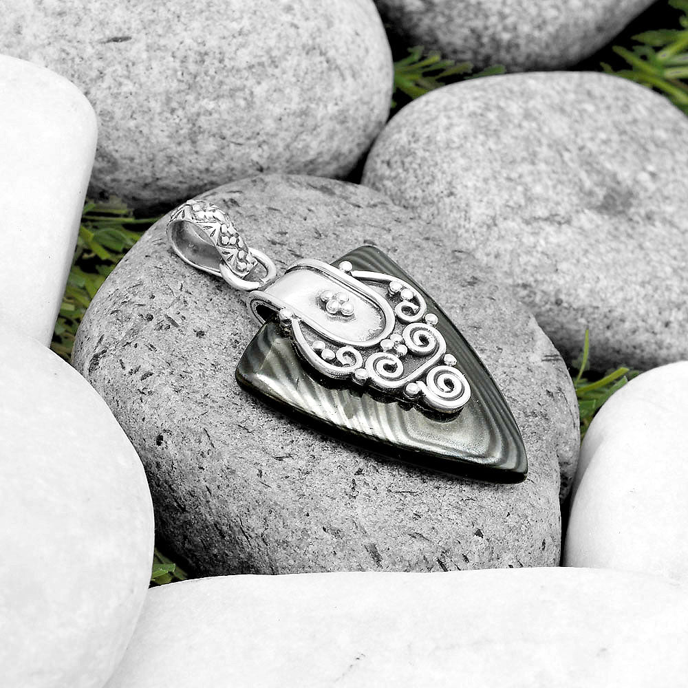Crown Of Silver Psilomelane - Black Malachite Pendant P-1313 SDP134467