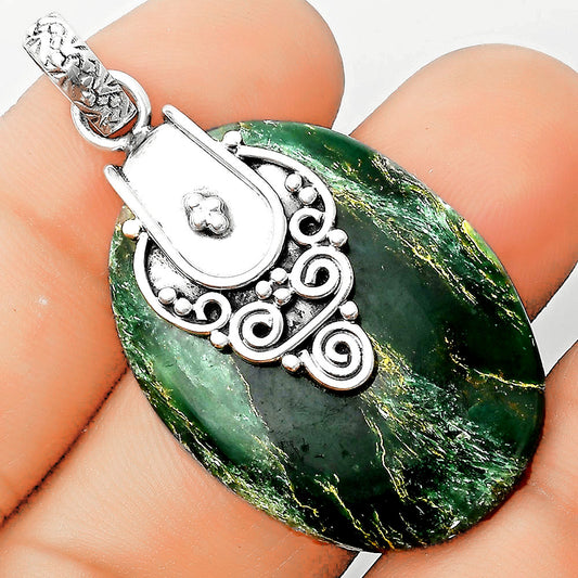 Natural Green Fuchsite Pendant P-1313 SDP134470
