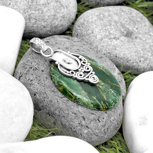 Natural Green Fuchsite Pendant P-1313 SDP134470