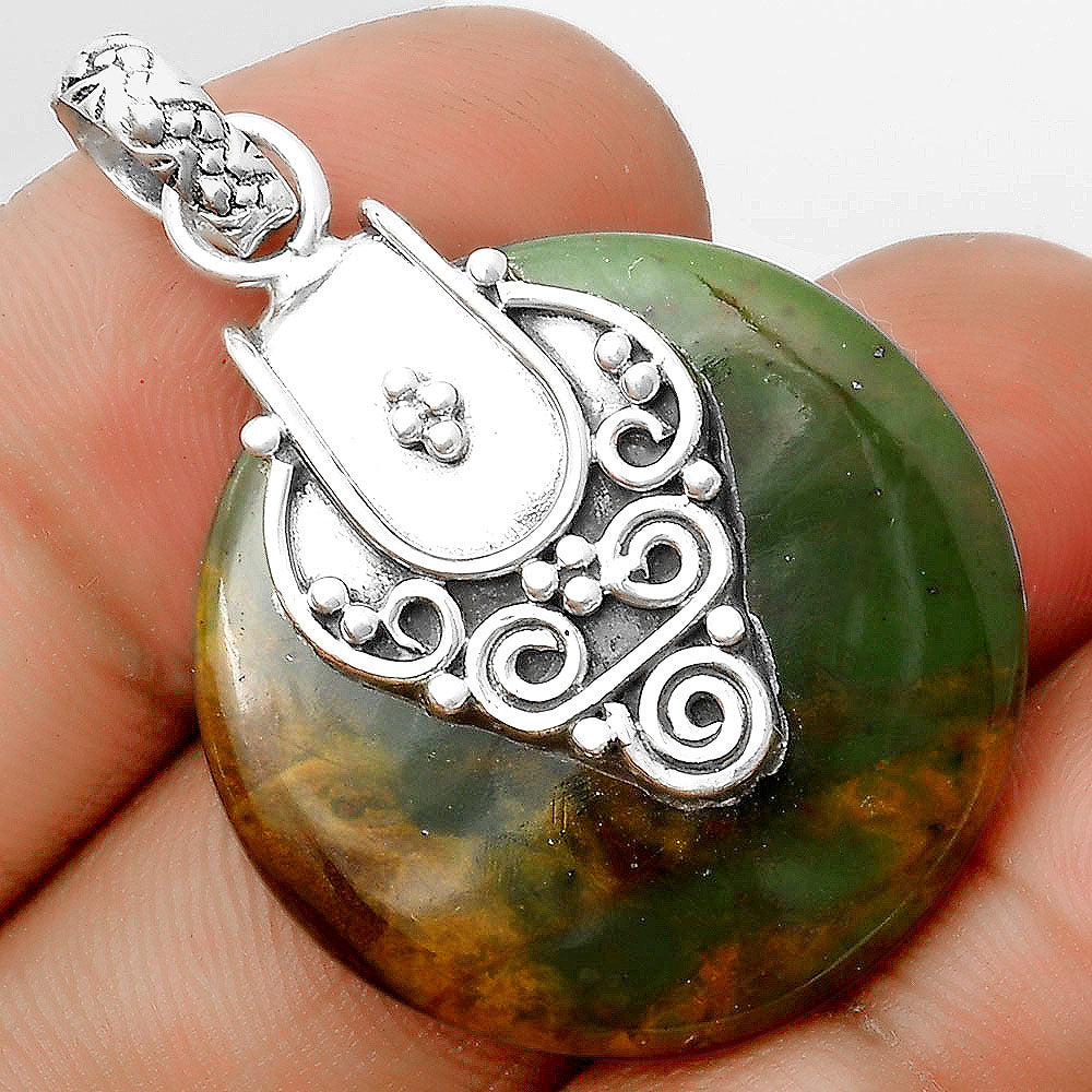 Natural Chrome Chalcedony Pendant P-1313 SDP134472