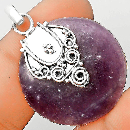 Natural Purple Lepidolite Pendant P-1313 SDP134479