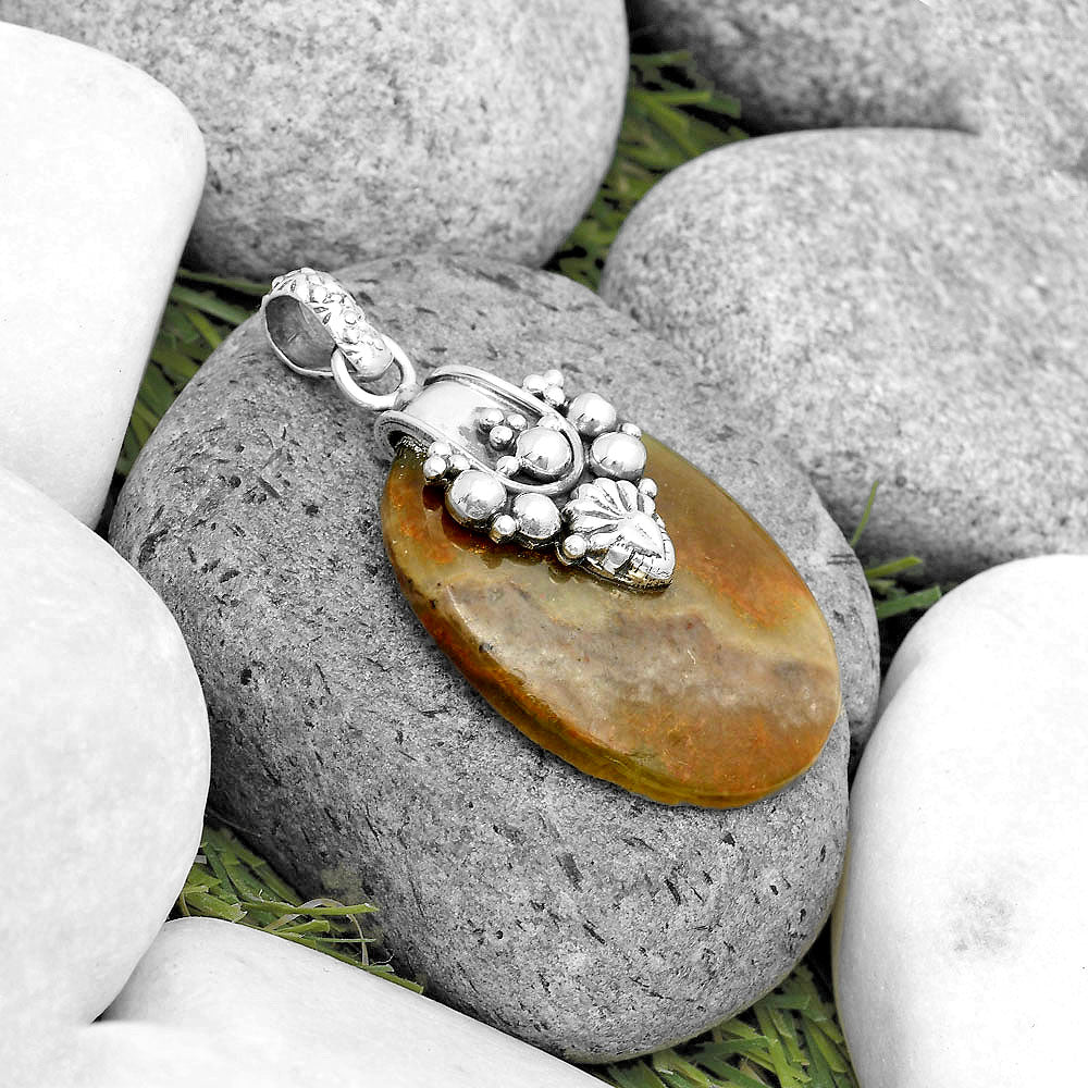 Natural Australian Prehnite Pendant P-1313 SDP134528