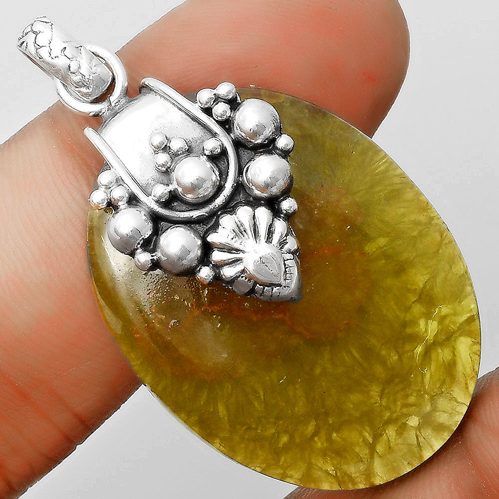 Natural Australian Prehnite Pendant P-1313 SDP134529