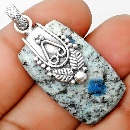Southwest K2 Blue Azurite In Quartz Pendant P-1313 SDP134580