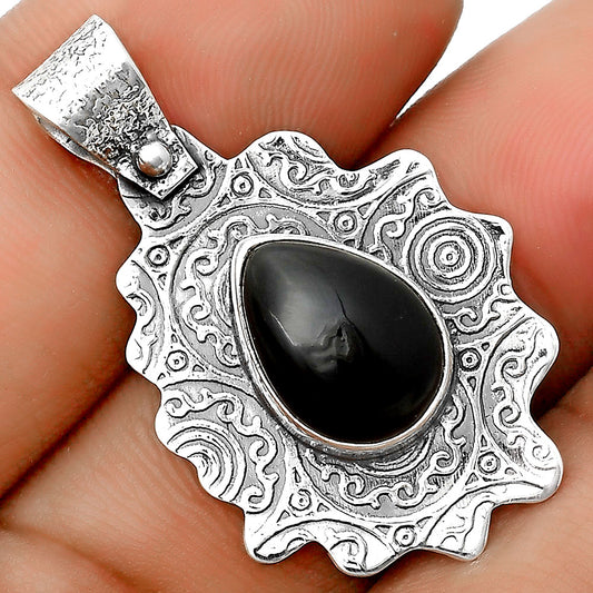 Natural Tektite Cab - Greek Pendant P-1238 SDP134602