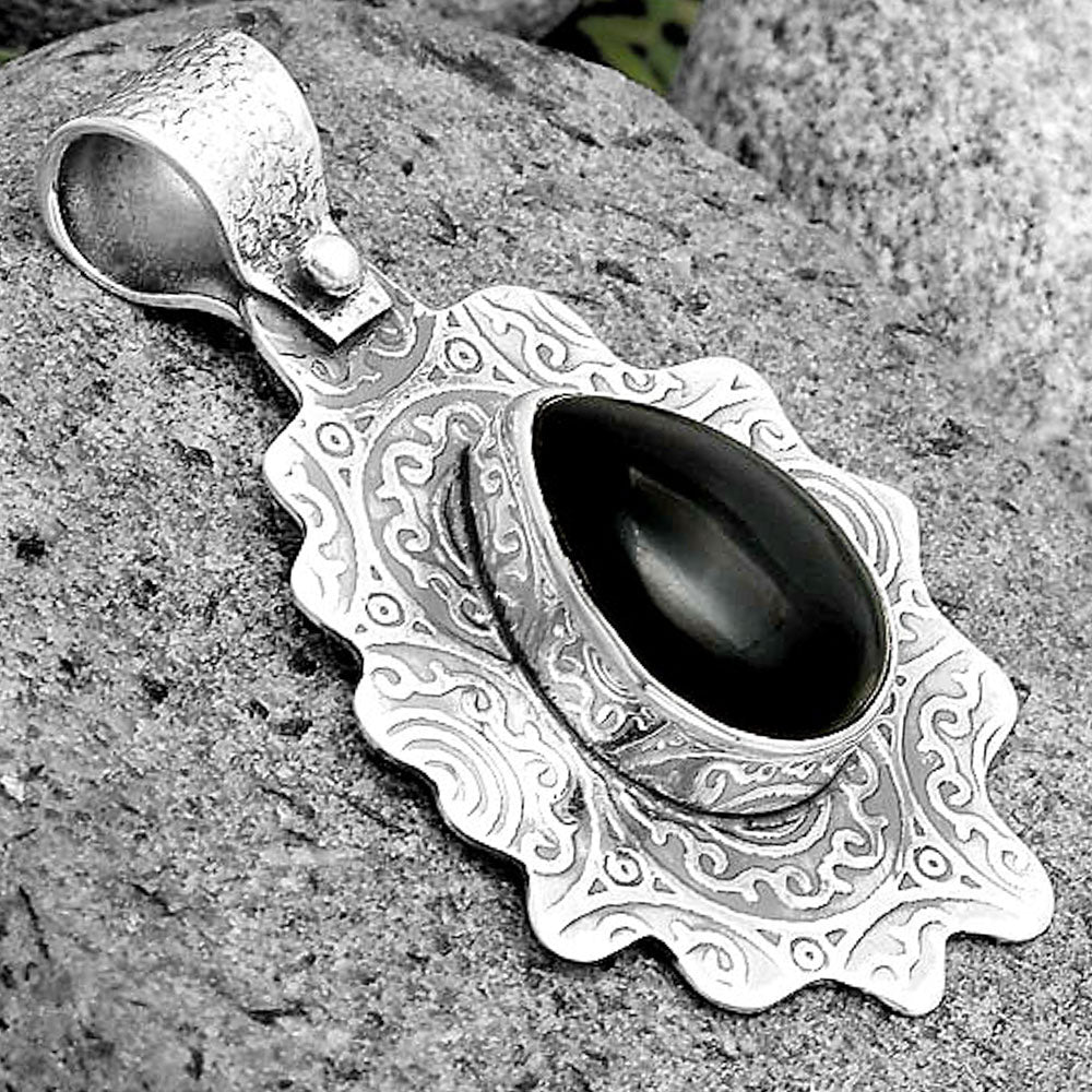 Natural Tektite Cab - Greek Pendant P-1238 SDP134602