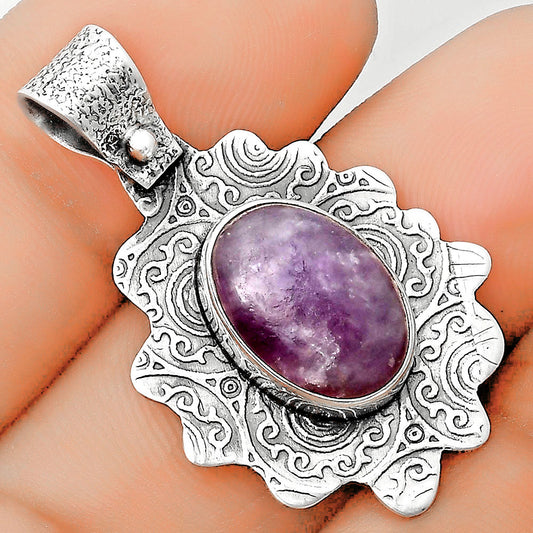 Natural Purple Lepidolite Pendant P-1238 SDP134604