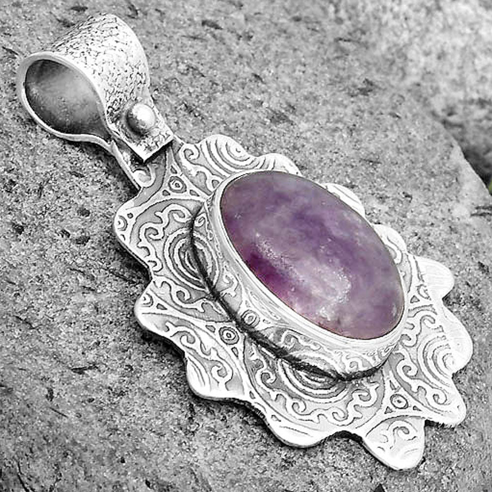 Natural Purple Lepidolite Pendant P-1238 SDP134604