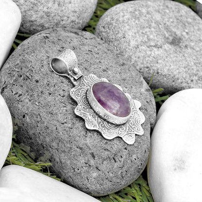 Natural Purple Lepidolite Pendant P-1238 SDP134604