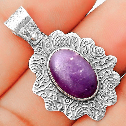 Natural Purple Lepidolite Pendant P-1238 SDP134615