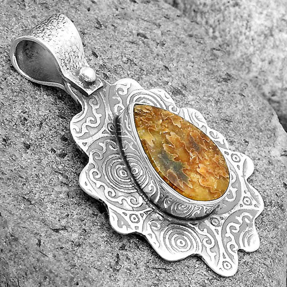 Natural Sutured Ammonite - Madagascar Pendant P-1238 SDP134619