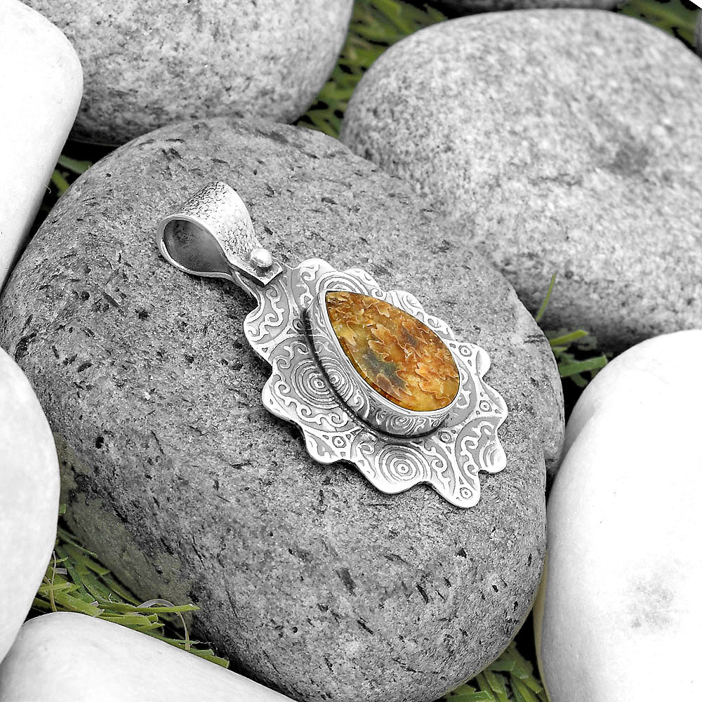 Natural Sutured Ammonite - Madagascar Pendant P-1238 SDP134619