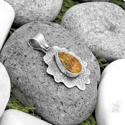 Natural Sutured Ammonite - Madagascar Pendant P-1238 SDP134619