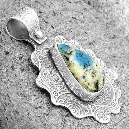 Natural K2 Blue - Azurite In Quartz Pendant P-1238 SDP134621