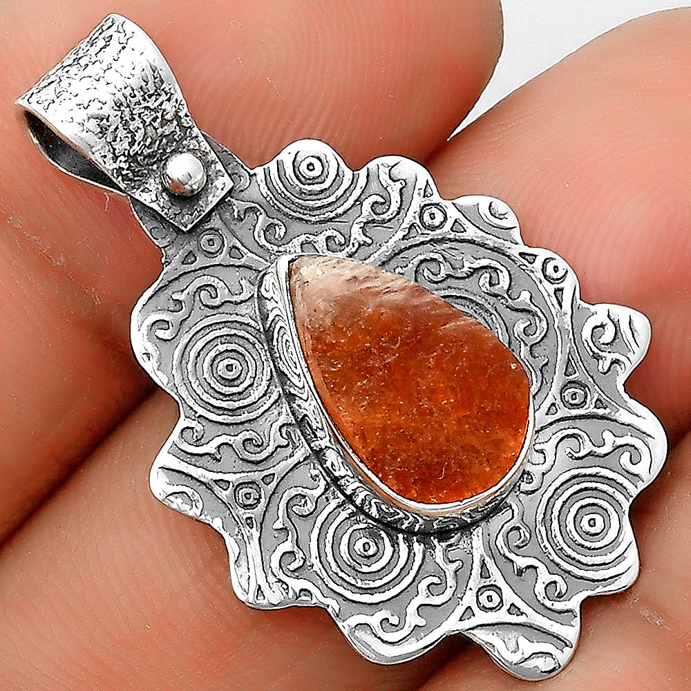 Natural Sunstone Rough Pendant P-1238 SDP134622