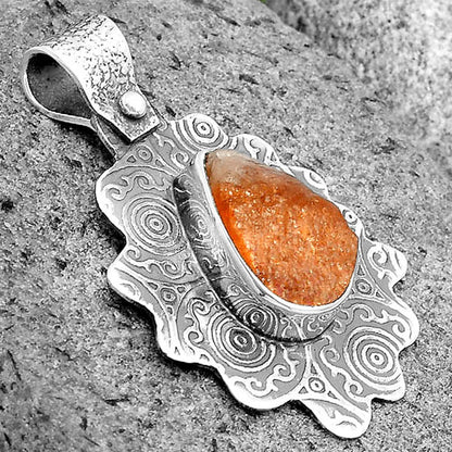Natural Sunstone Rough Pendant P-1238 SDP134622