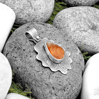 Natural Sunstone Rough Pendant P-1238 SDP134622