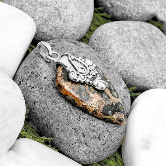 Natural Viper Skin Jasper Pendant P-1313 SDP134630