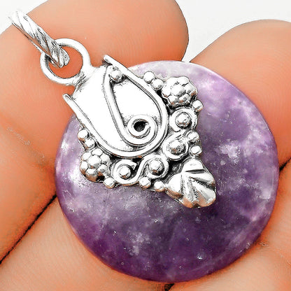 Natural Purple Lepidolite Pendant P-1313 SDP134640