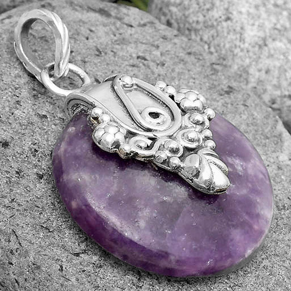 Natural Purple Lepidolite Pendant P-1313 SDP134640