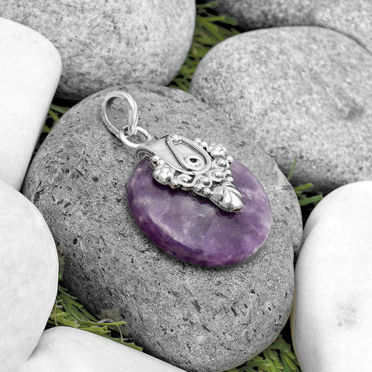 Natural Purple Lepidolite Pendant P-1313 SDP134640