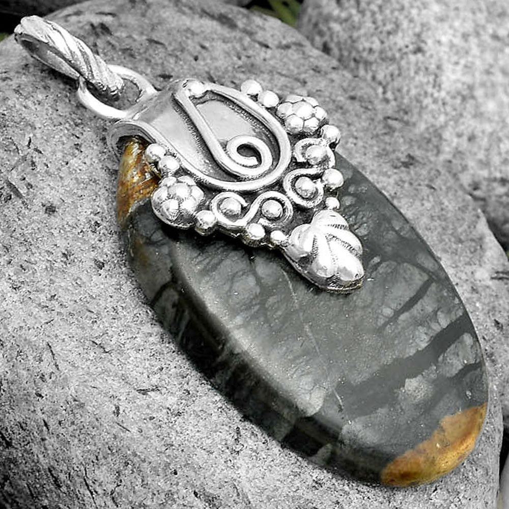 Natural Picasso Jasper Pendant P-1313 SDP134650