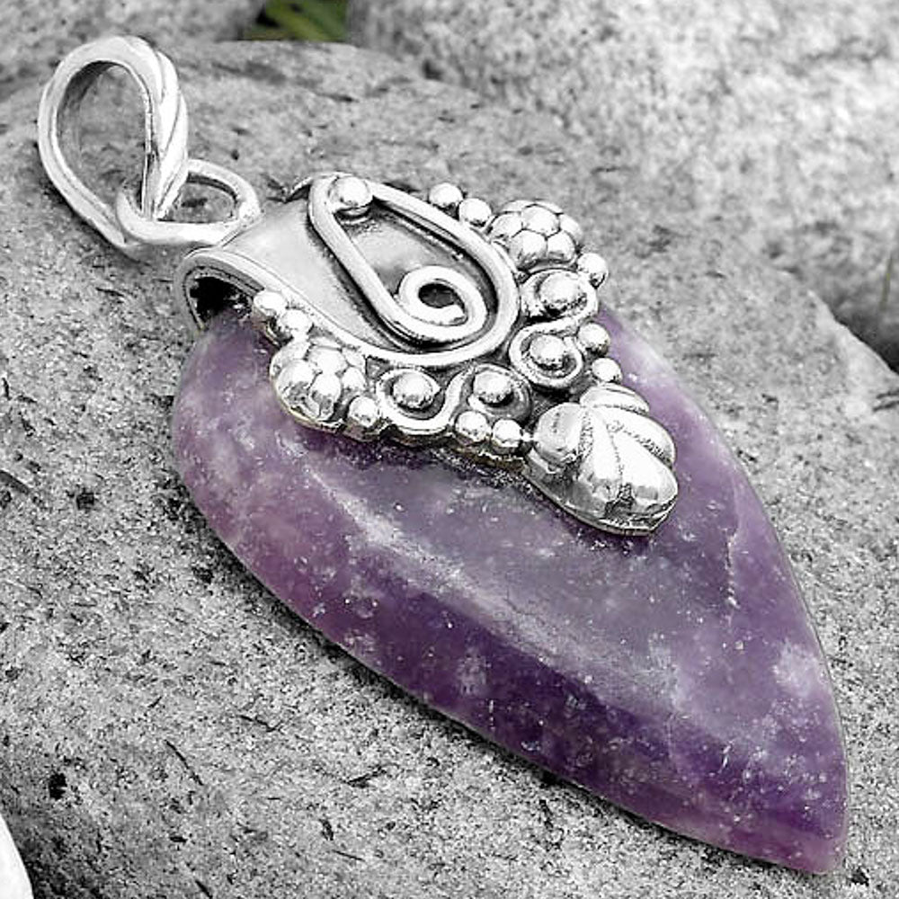 Natural Purple Lepidolite Pendant P-1313 SDP134655