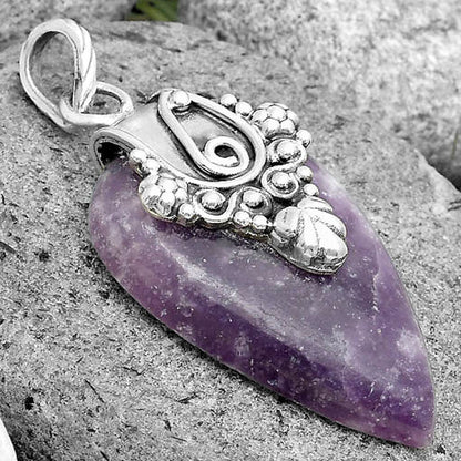Natural Purple Lepidolite Pendant P-1313 SDP134655