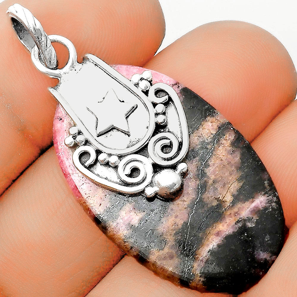 Star - Natural Rhodonite Pendant P-1313 SDP134662