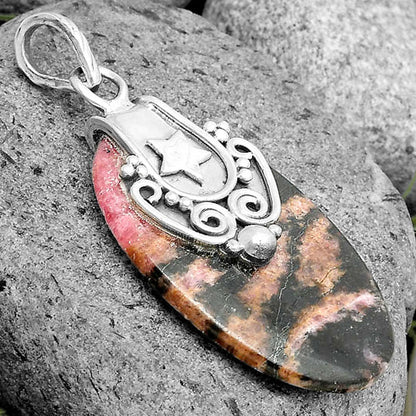 Star - Natural Rhodonite Pendant P-1313 SDP134662