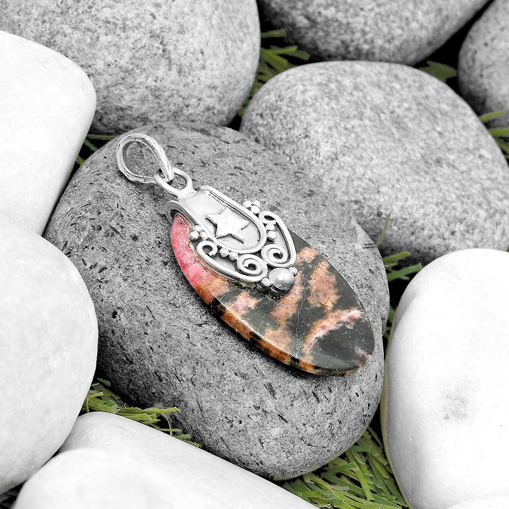 Star - Natural Rhodonite Pendant P-1313 SDP134662
