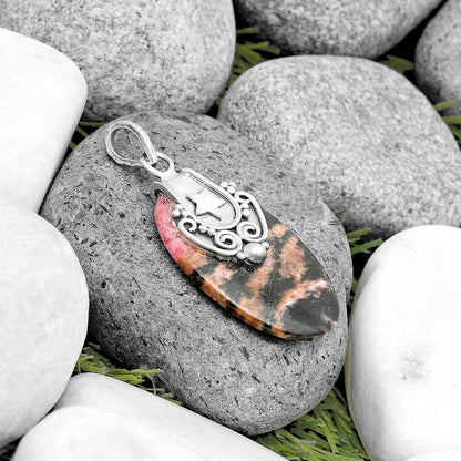 Star - Natural Rhodonite Pendant P-1313 SDP134662