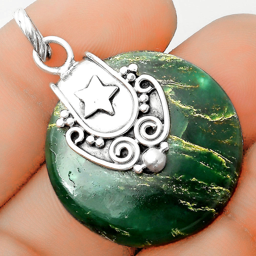Star - Natural Green Fuchsite Pendant P-1313 SDP134668