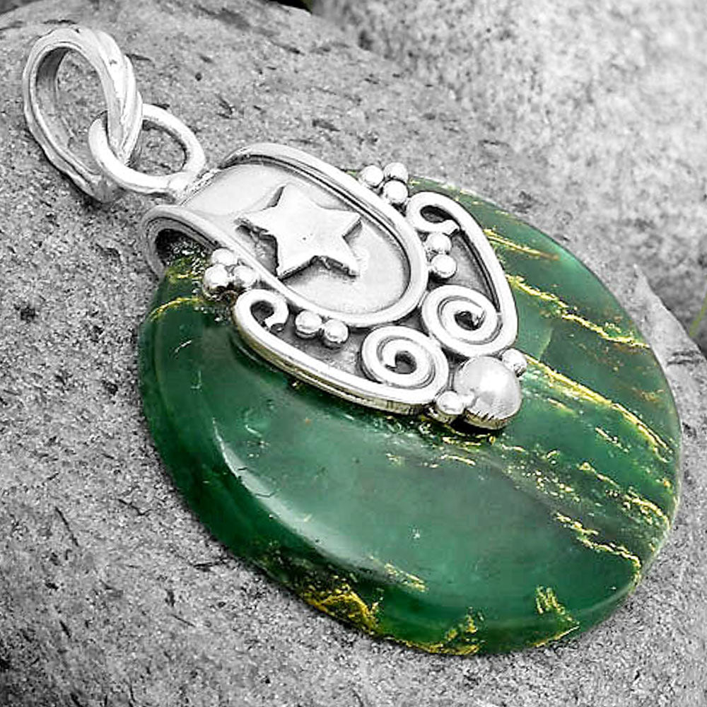 Star - Natural Green Fuchsite Pendant P-1313 SDP134668