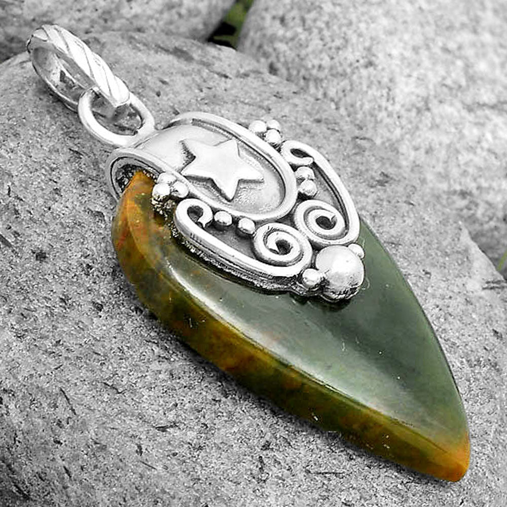 Star - Natural Chrome Chalcedony Pendant P-1313 SDP134670