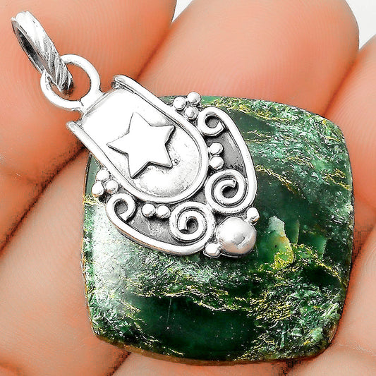Star - Natural Green Fuchsite Pendant P-1313 SDP134671