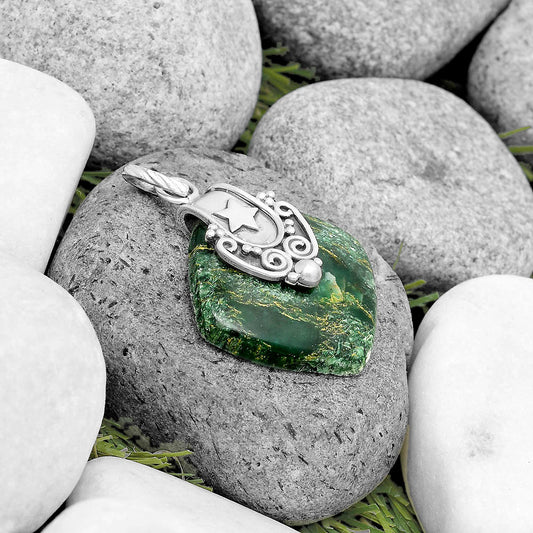 Star - Natural Green Fuchsite Pendant P-1313 SDP134671