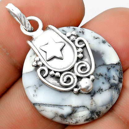 Star Natural Merlinite Dendritic Opal Pendant P-1313 SDP134675