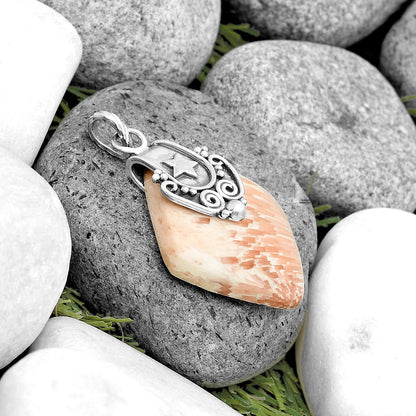 Star Natural Orange Scolecite India Pendant P-1313 SDP134677
