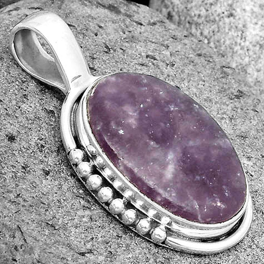 Natural Purple Lepidolite Pendant P-1326 SDP134688