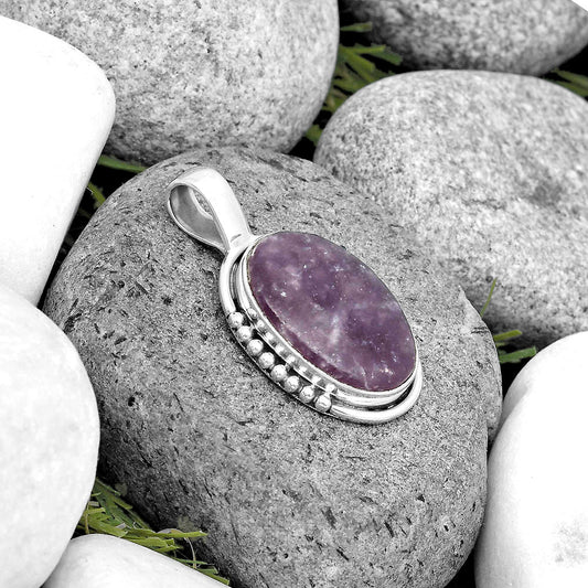 Natural Purple Lepidolite Pendant P-1326 SDP134688